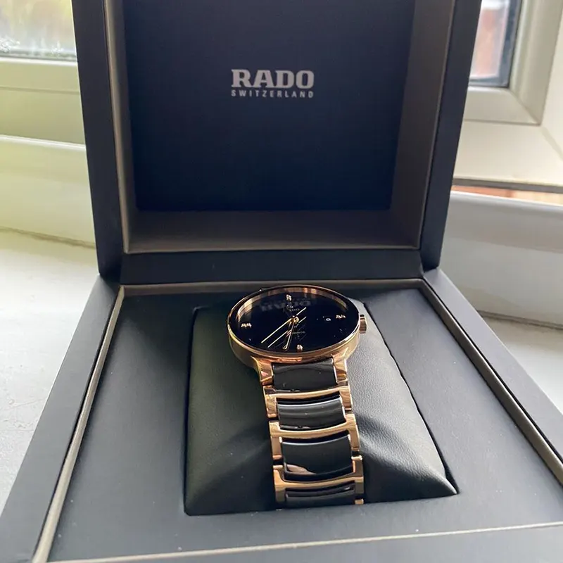 Rado Centrix Black Dial Two-tone Men's Watch- R30036712